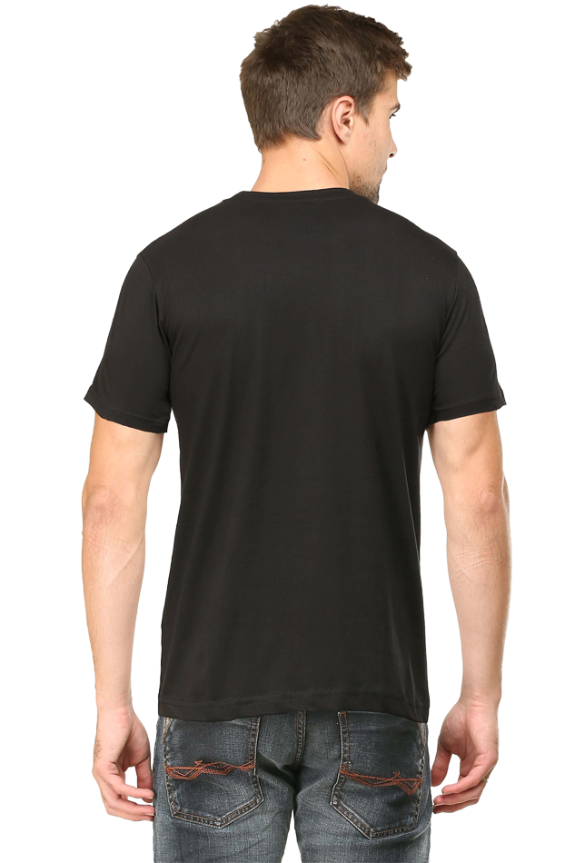His Black Half Sleeve T-Shirt