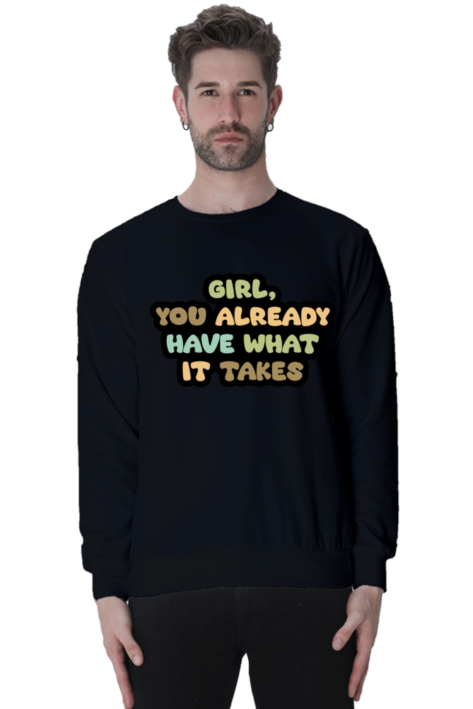 Girl Unisex Casual Sweatshirt Black