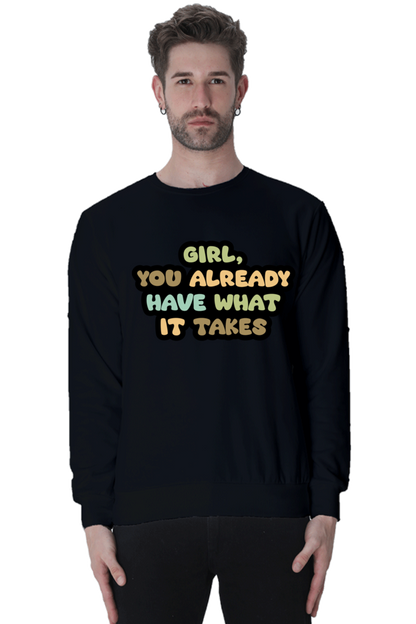 Girl Unisex Casual Sweatshirt Black