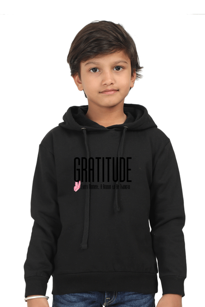 Gratitude Kids Hoodie Black