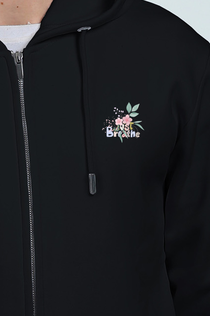 Just Breathe Unisex Zipped Hoodie