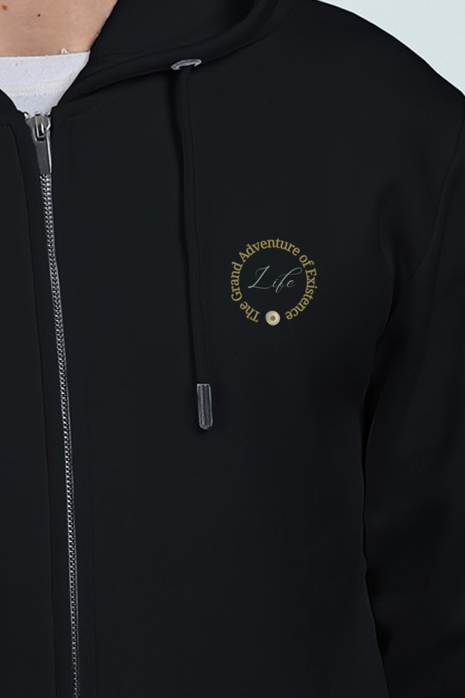 Grand Adventure Life Unisex Black Zip Hoodie