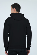 Blue Fire Butterfly Black Zip Hoodie