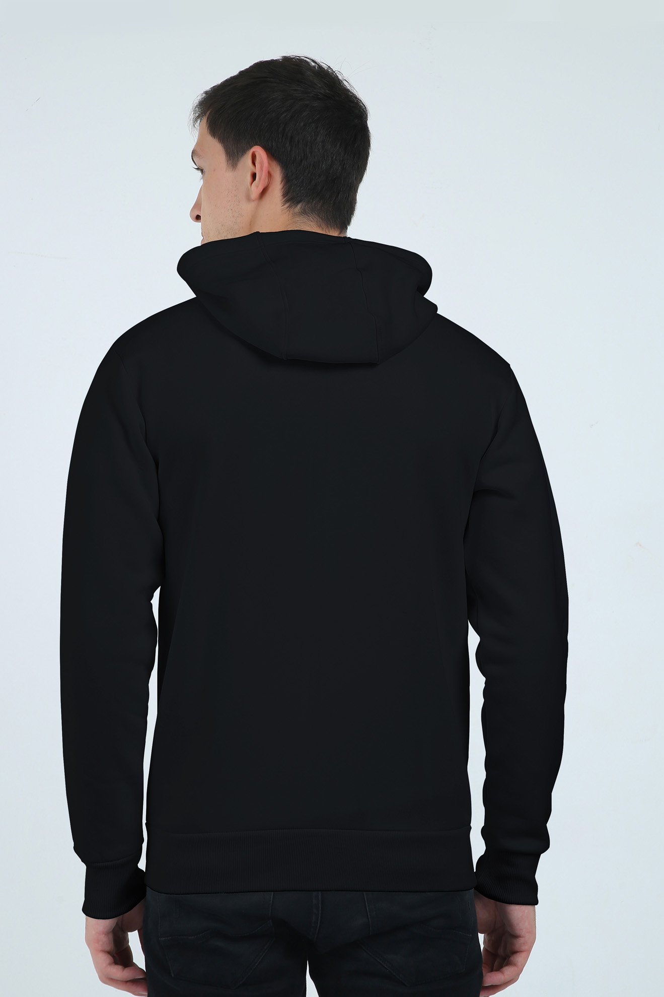 Blue Fire Butterfly Black Zip Hoodie