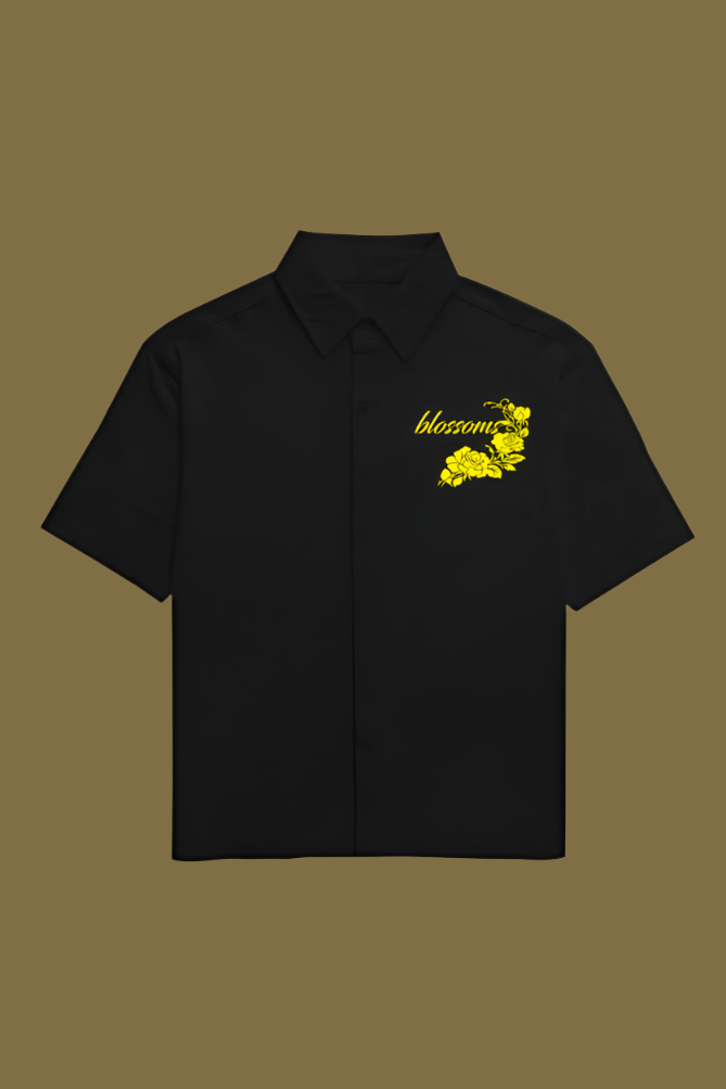 Tiger and Rose Yellow Oversized Cotton Shirt