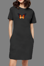 Butterfly Black Women's T-Shirt Dress