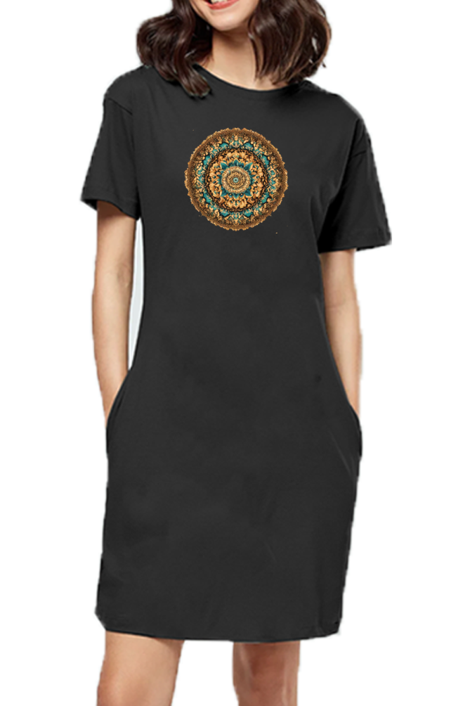 Brown Women's T-Shirt Dress Black