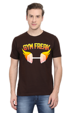 Gym freak Half Sleeve T-Shirt Coffee Brown