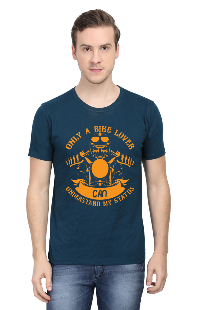 Only a Biker Half Sleeve T-Shirt Petrol Blue