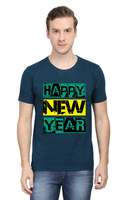 Happy Half Sleeve T-Shirt Petrol Blue