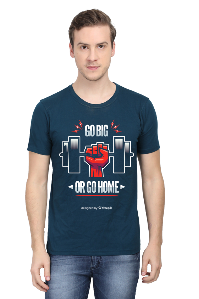 Go Big Half Sleeve T-Shirt Petrol Blue