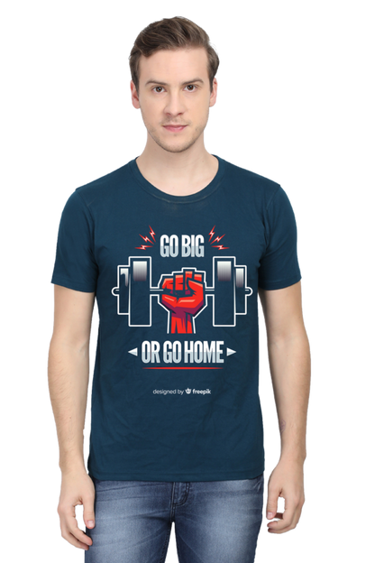 Go Big Half Sleeve T-Shirt Petrol Blue