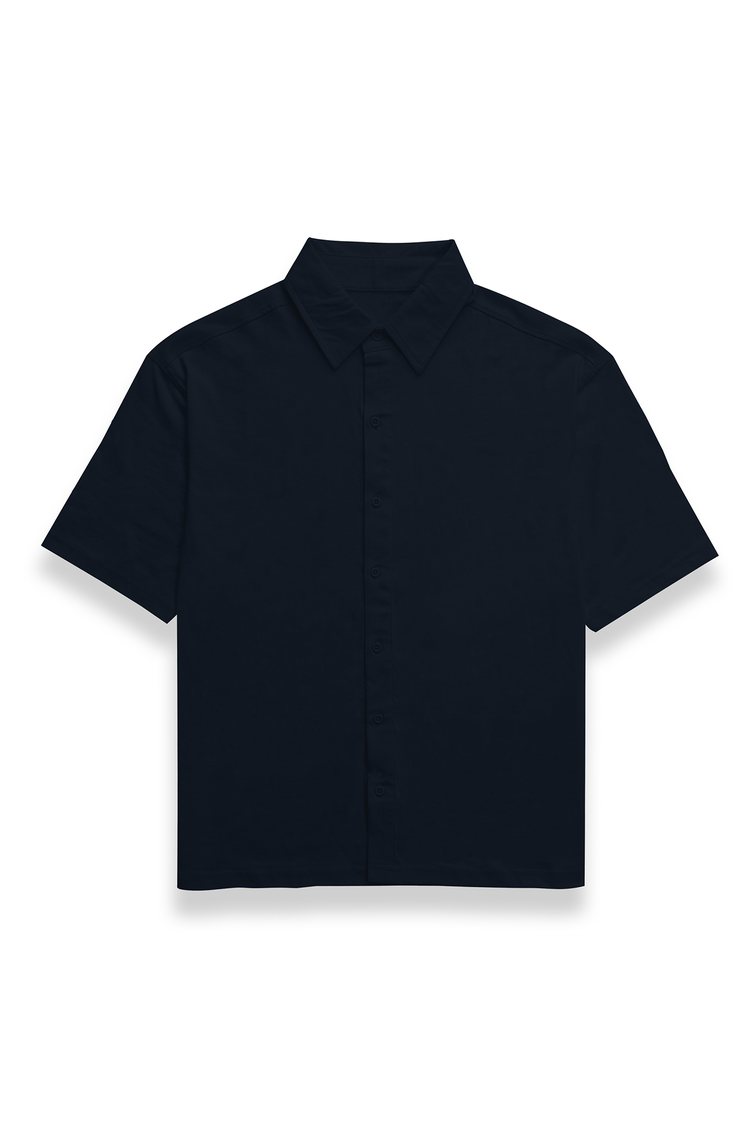 Premium Oversized Plain Shirt Navy Blue