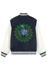 Peacock Varsity Jacket Navy Blue