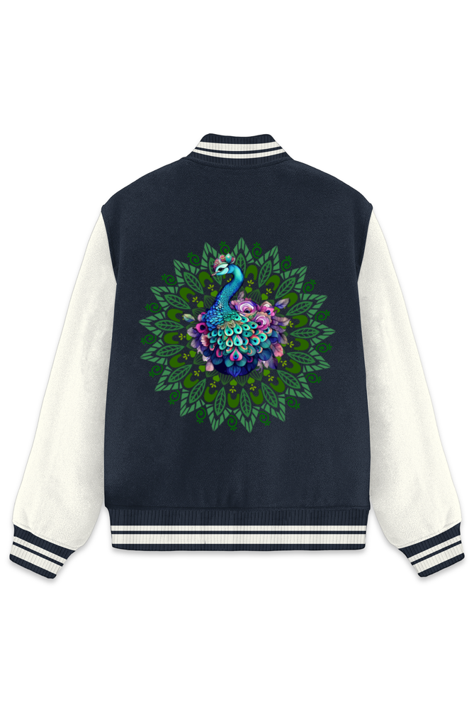 Peacock Varsity Jacket Navy Blue