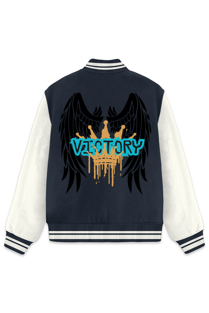 Victory Varsity Fully Printed Heavy GSM Jacket Navy Blue