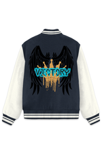 Victory Varsity Fully Printed Heavy GSM Jacket Navy Blue