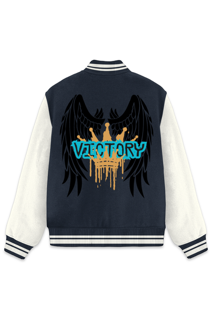 Victory Varsity Fully Printed Heavy GSM Jacket Navy Blue