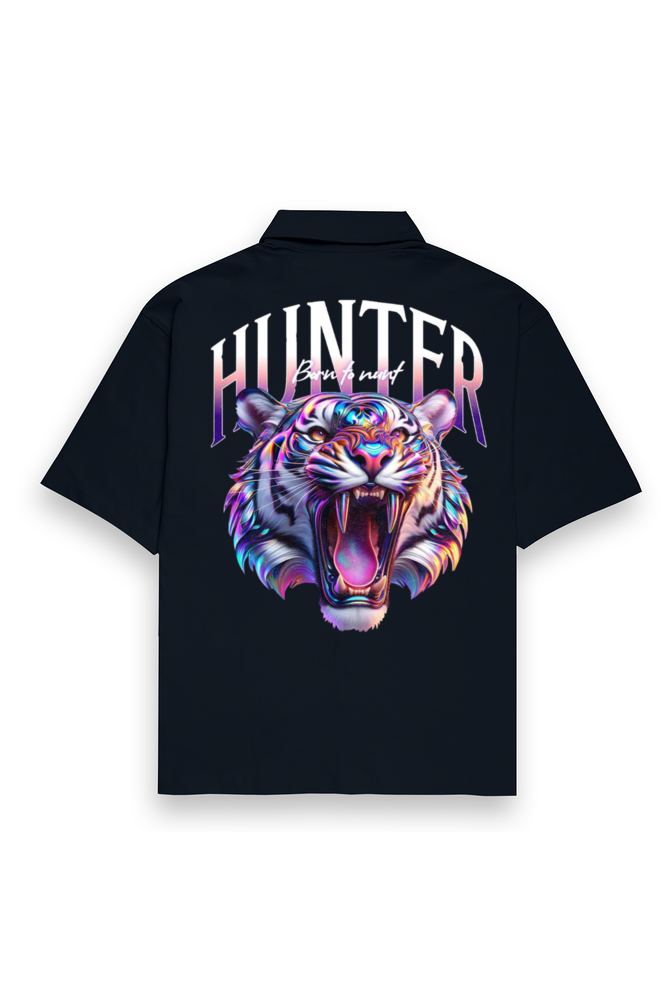 Hunter Oversized Cotton Shirt Navy Blue
