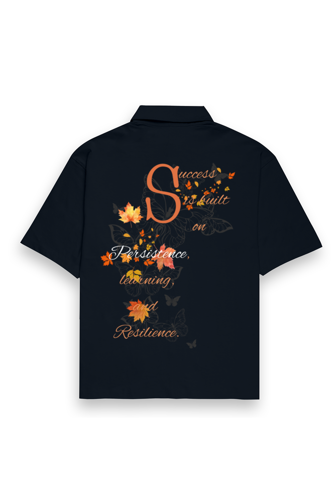 Autumn Success Oversized Shirt Navy Blue
