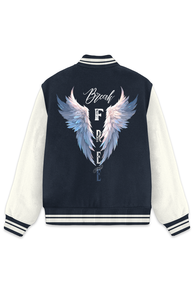 Break Free Varsity Jacket Navy Blue