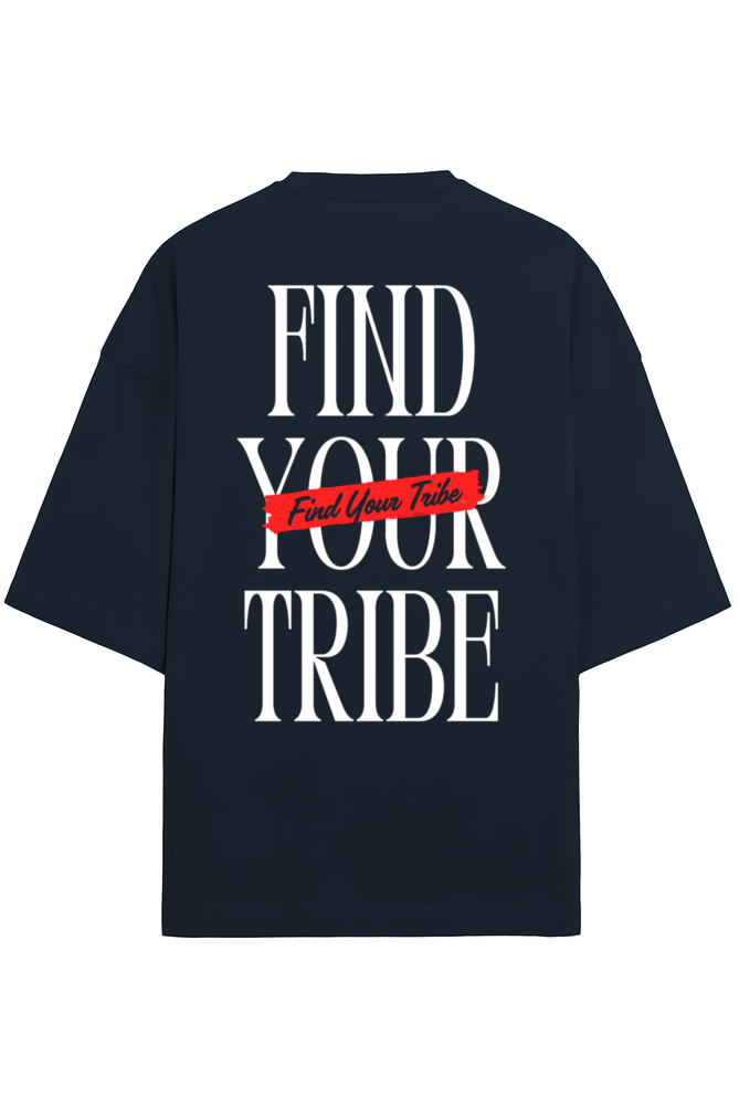 Find Your Tribe Unisex Terry Oversized T-Shirts Navy Blue