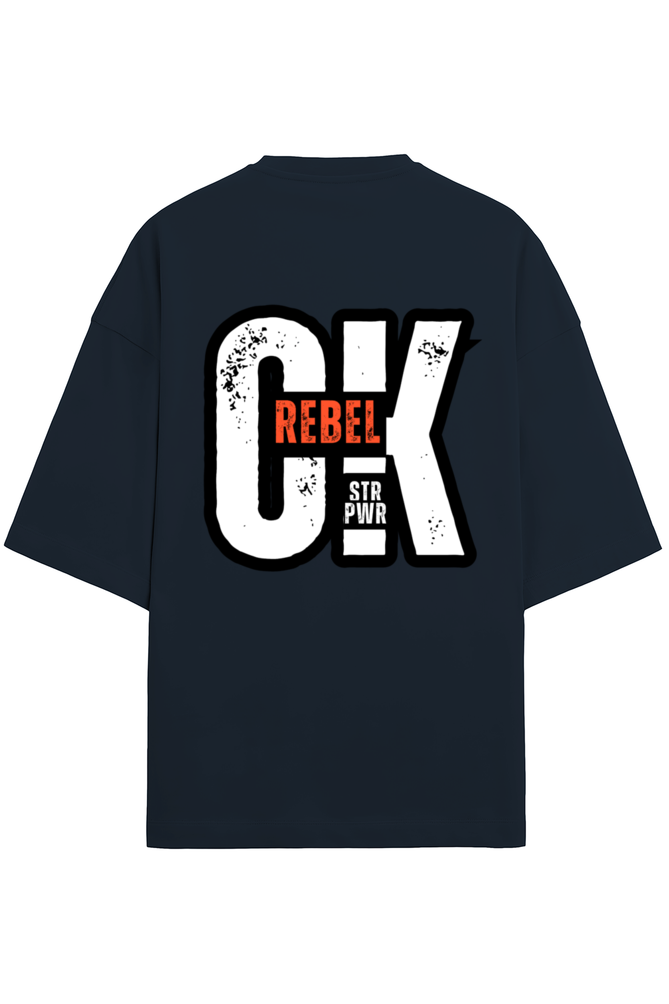 OkRebel Terry Oversized T-Shirt Navy Blue