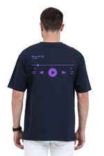 Music Oversized T-Shirt Navy Blue