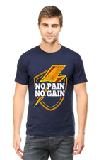 No Pain Half Sleeve T-Shirt Navy Blue