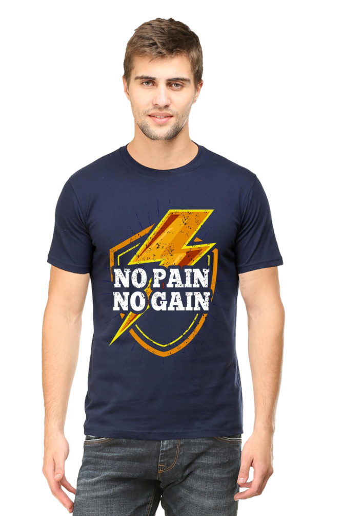 No Pain Half Sleeve T-Shirt Navy Blue