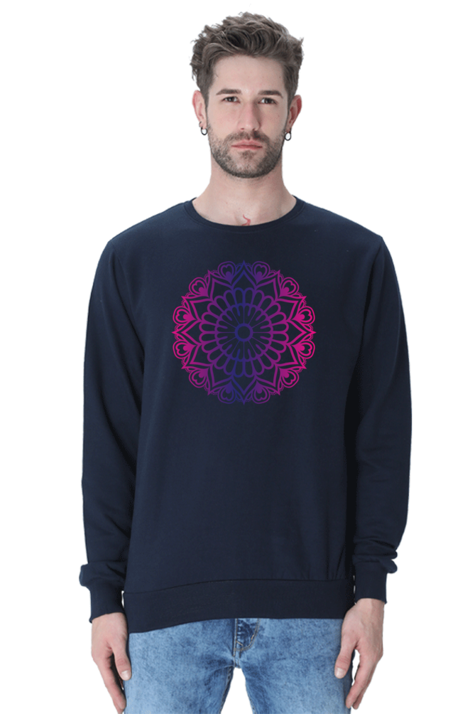 Mandala Unisex Casual Sweatshirt Navy Blue