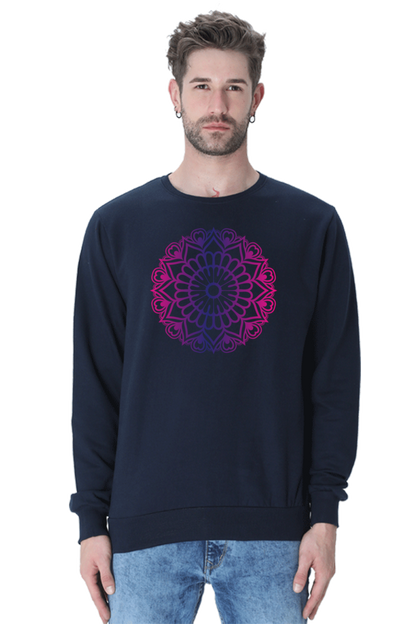 Mandala Unisex Casual Sweatshirt Navy Blue