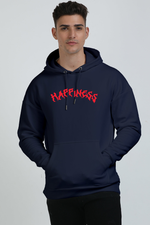 Happiness Unisex Oversized Hoodie Navy Blue