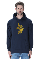 Golden Mandala Right Casual Hoodie Navy Blue