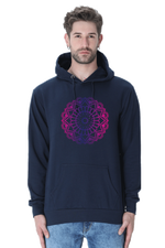 Purple Mandala Casual Hoodie Navy Blue
