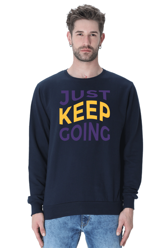 Just Keep going Unisex Casual Sweatshirt Navy Blue