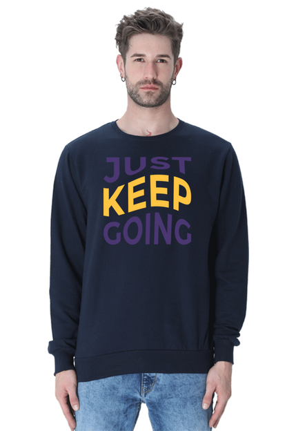 Just Keep going Unisex Casual Sweatshirt Navy Blue