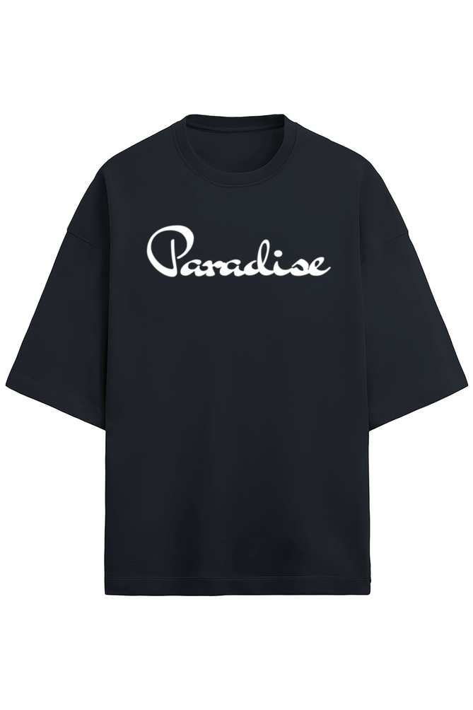 Paradise white Unisex Terry Oversized T-Shirts Navy Blue