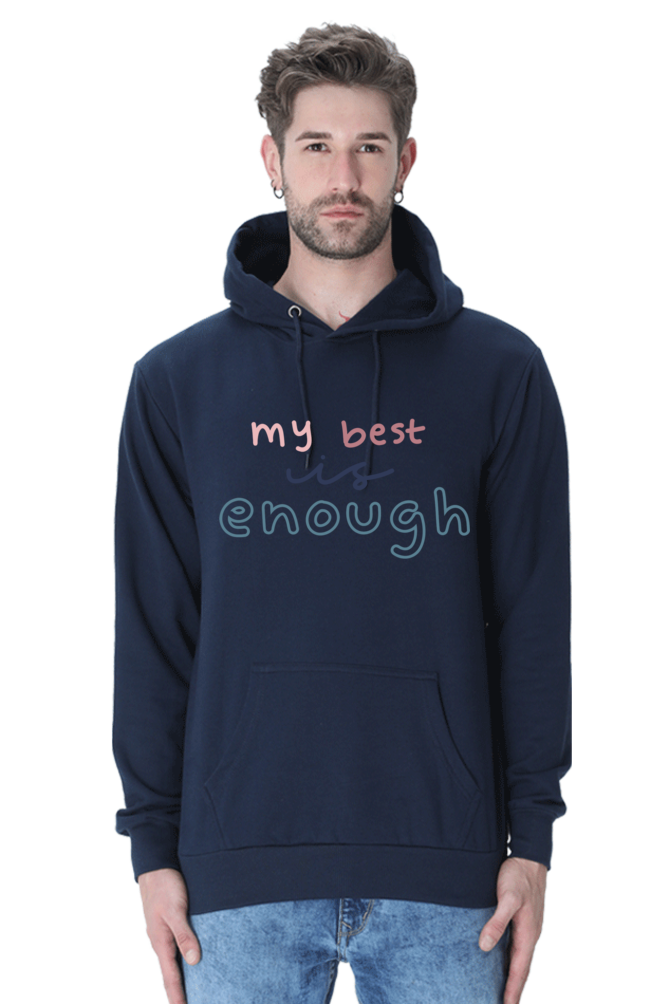 My Best is enough Casual Hoodie Navy Blue