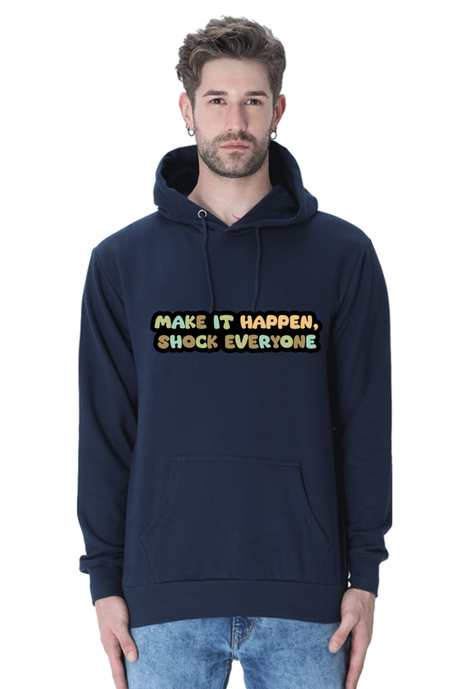 Make it happen Unisex Casual Hoodie Navy Blue