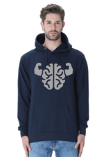 Brain Power Casual Hoodie Navy Blue