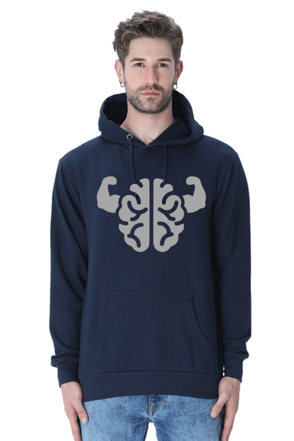 Brain Power Casual Hoodie Navy Blue