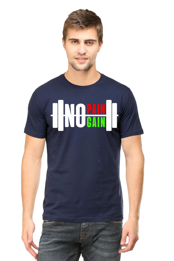 No Gain Half Sleeve T-Shirt Navy Blue