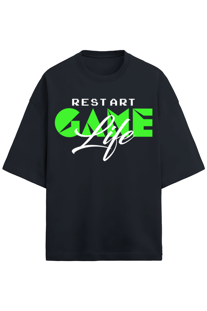 Restart Terry Oversized T-Shirt Navy Blue