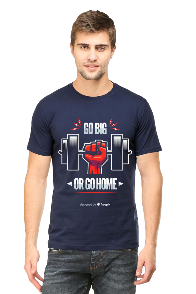 Go Big Half Sleeve T-Shirt Navy Blue