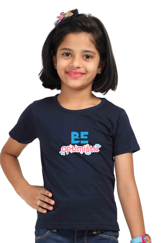 Be Optimistic Kids T-Shirt Navy Blue