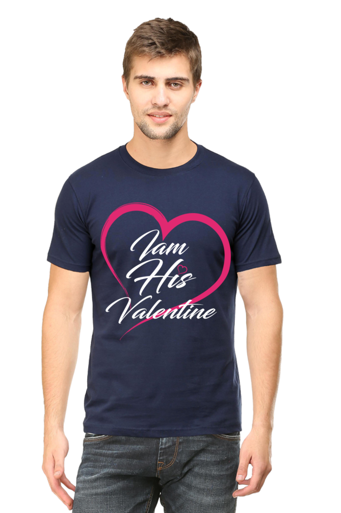 His Black Half Sleeve T-Shirt Navy Blue