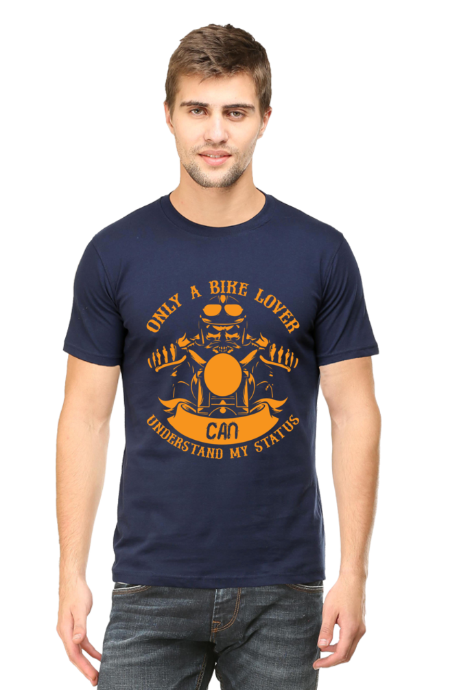 Only a Biker Half Sleeve T-Shirt Navy Blue