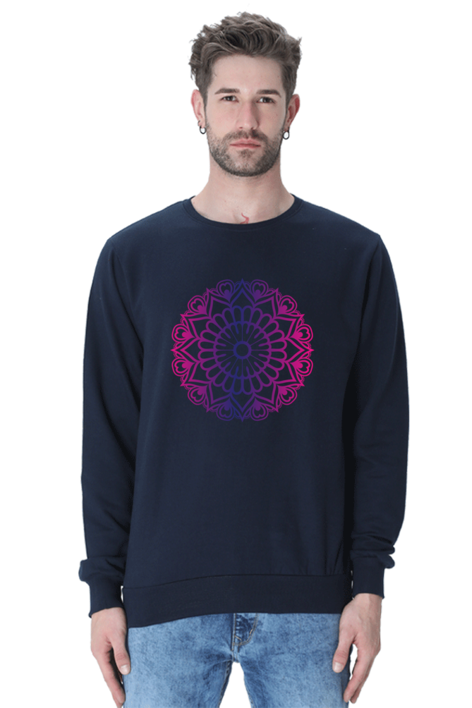 Purple Mandala Casual Sweatshirt Navy Blue