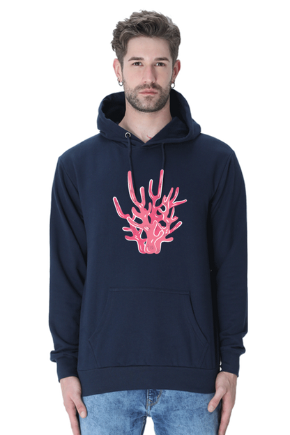 Coral Casual Hoodie Navy Blue